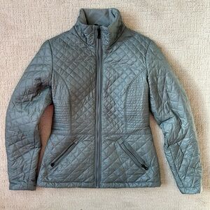 The North Face Luna Jacket Quilted Insulated Full Zip Light Grey Size Medium